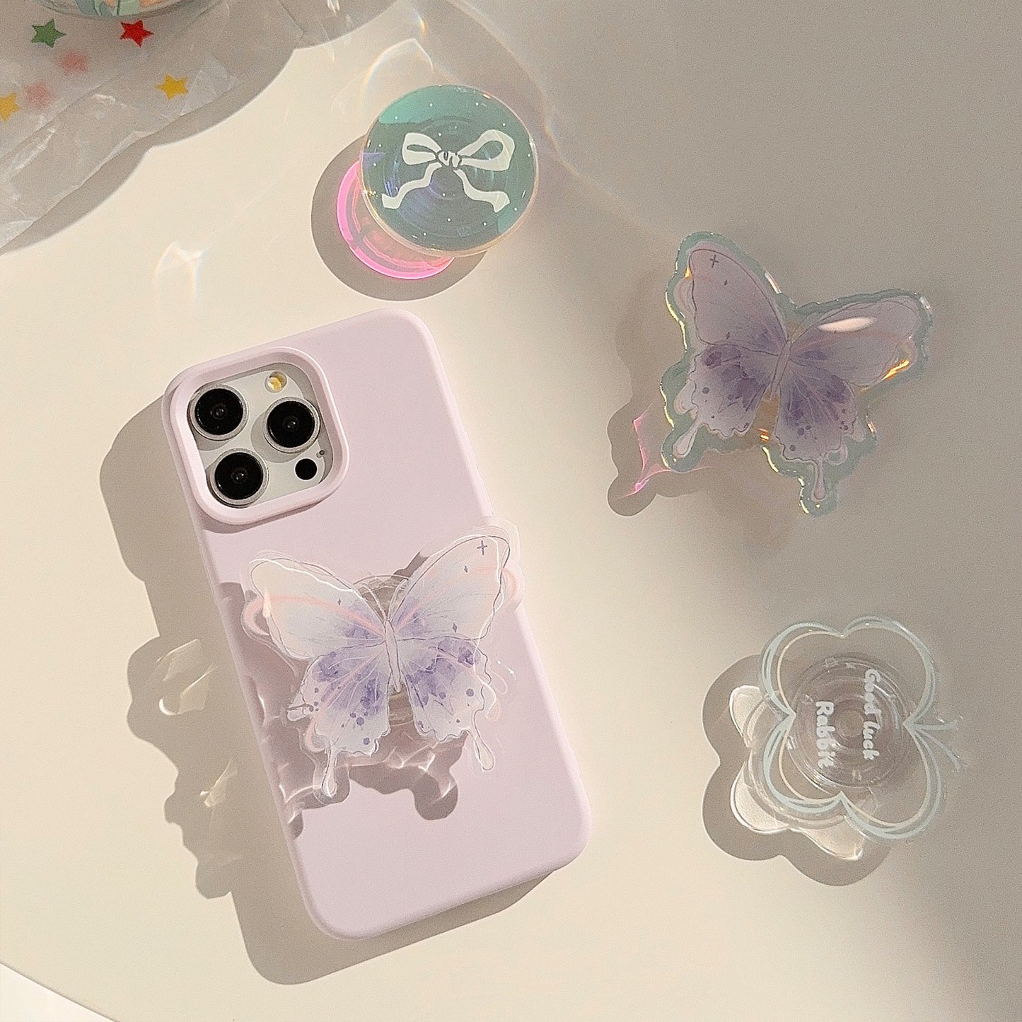 Acrylic Creative Back-Adhesive Shell Airbag Telescopic Lazy Stand