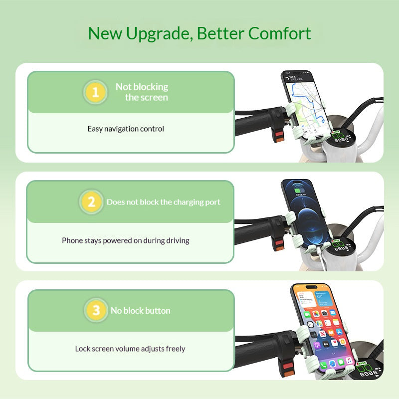 Shock-absorbing phone mount for outdoor cycling