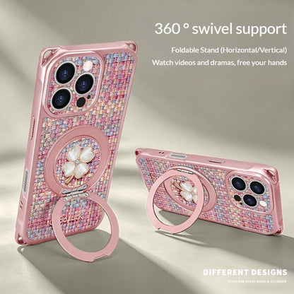 Lucky four-leaf clover rotating stand Apple phone case
