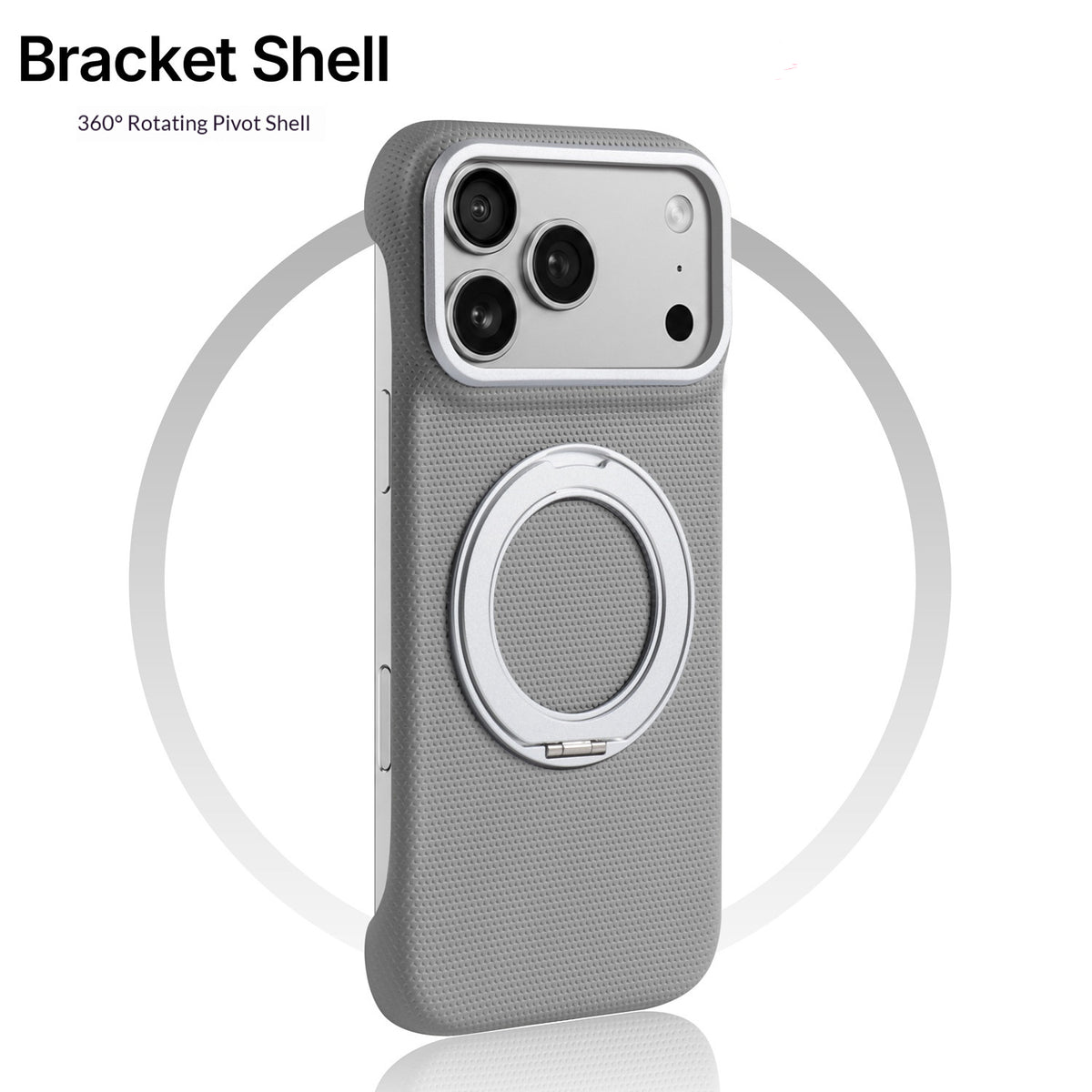 Frameless faux leather rotating stand magnetic Apple phone case