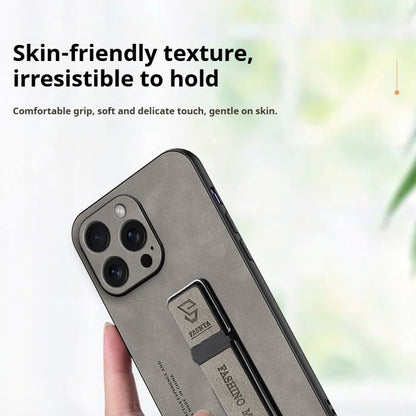 Lambskin magnetic stand Apple phone case