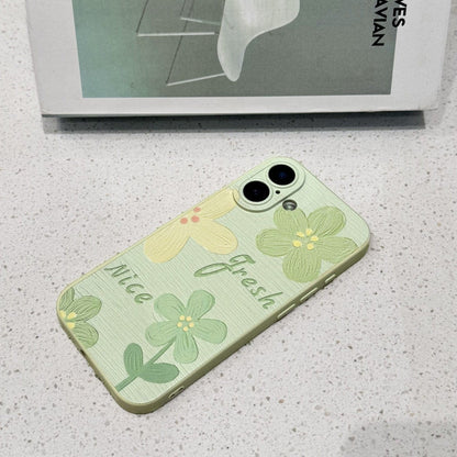 Oil painting flower Apple phone case