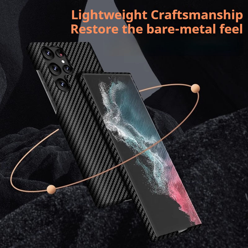 Color-blocked carbon fiber magnetic Samsung phone case