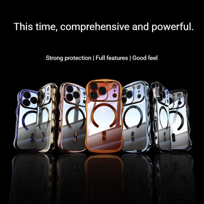 Electroplated magnetic wave pattern Apple phone case