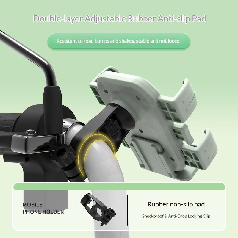 Shock-absorbing phone mount for outdoor cycling