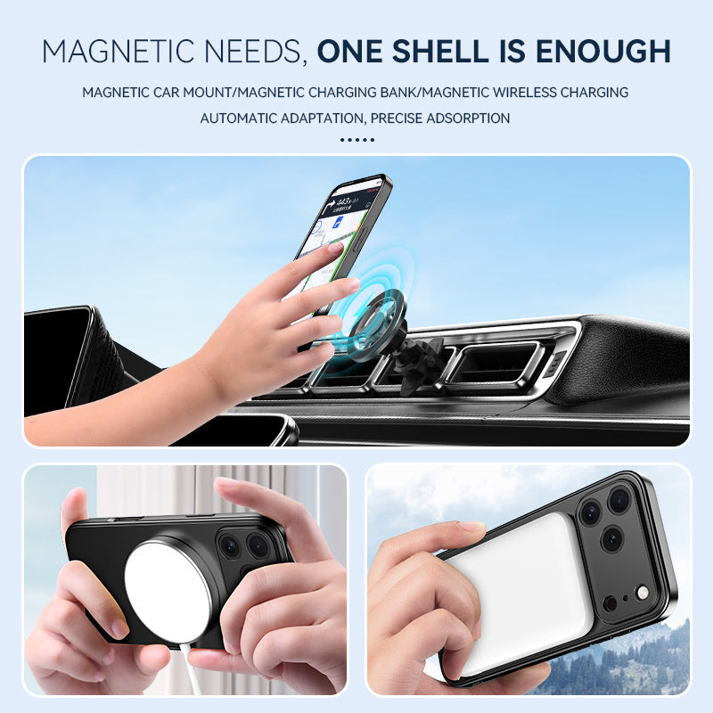 Electroplated Invisible Magnetic Stand Apple Phone Case