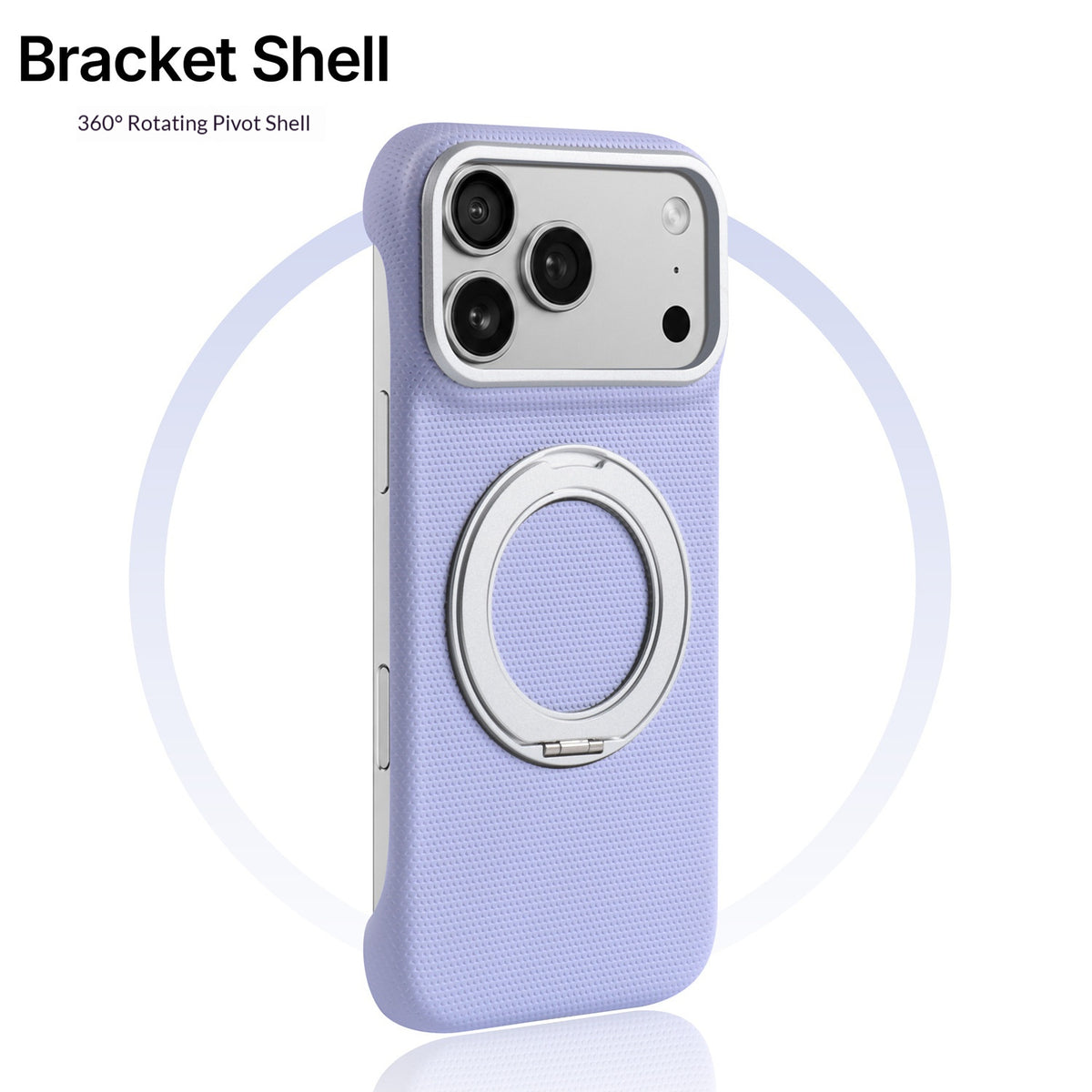 Frameless faux leather rotating stand magnetic Apple phone case