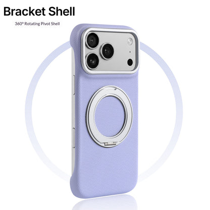 Frameless faux leather rotating stand magnetic Apple phone case
