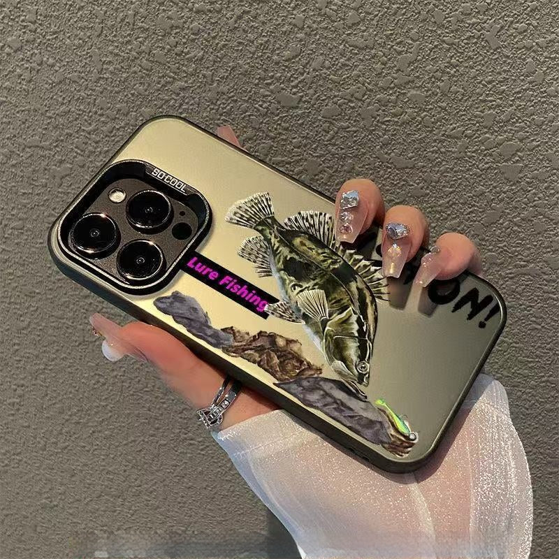 Lure Fishing Themed Silver Apple iPhone Hard Case
