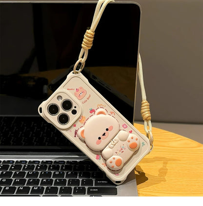 Bear Mirror Stand Apple Phone Case