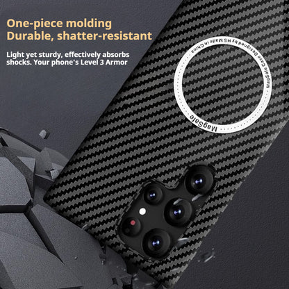 Color-blocked carbon fiber magnetic Samsung phone case