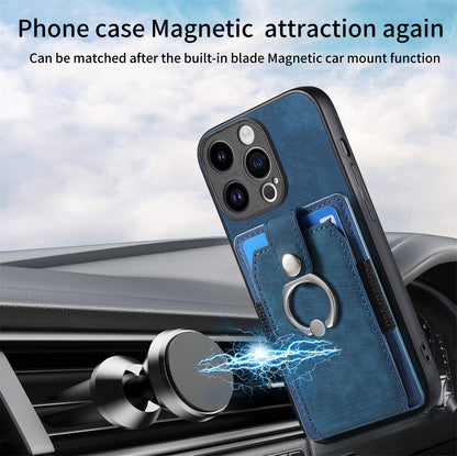 Vintage Hardware Finger Ring Apple Phone Case Car Magnetic Attraction Function