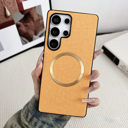 Solid color fabric magnetic Samsung phone case