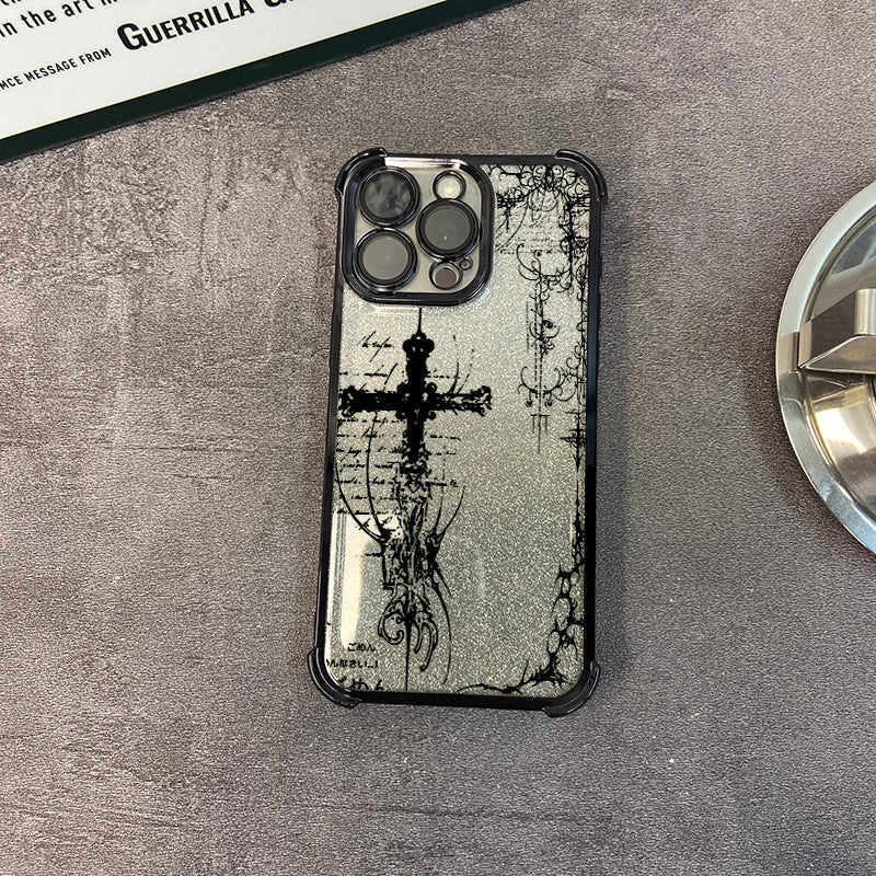 Glitter electroplated four-corner Apple phone case
