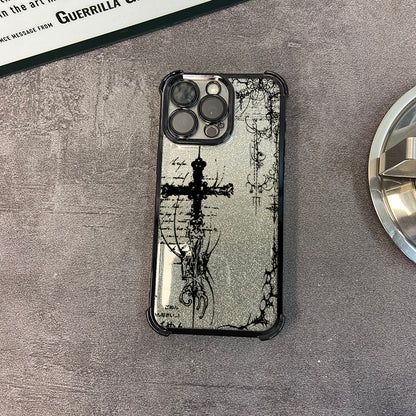 Glitter electroplated four-corner Apple phone case