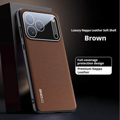 Nappa leather full-coverage shockproof Apple phone case