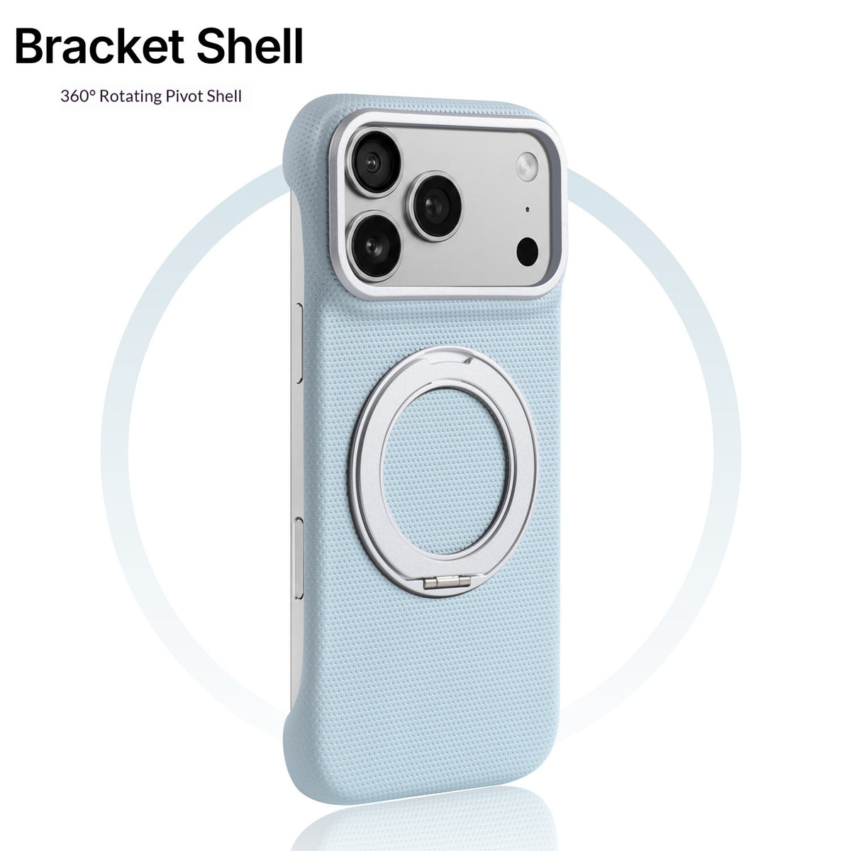 Frameless faux leather rotating stand magnetic Apple phone case