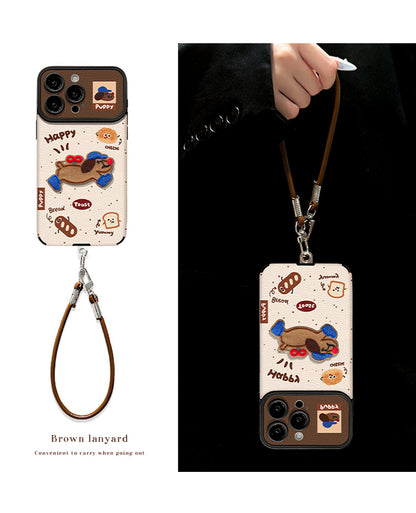 Embroidered Dog Leather Patch iPhone Case