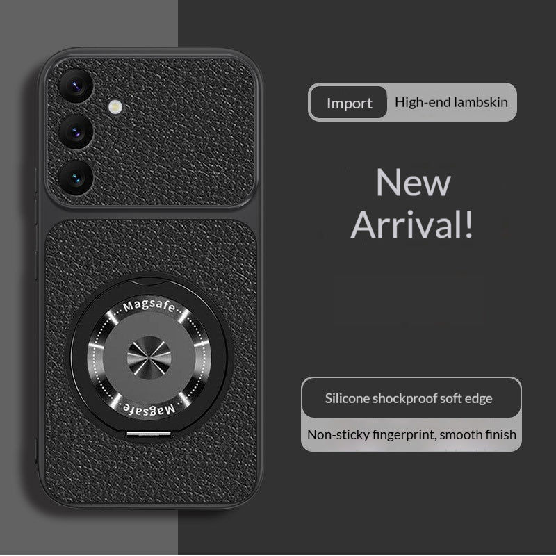 Skin-friendly lambskin magnetic stand Samsung phone case