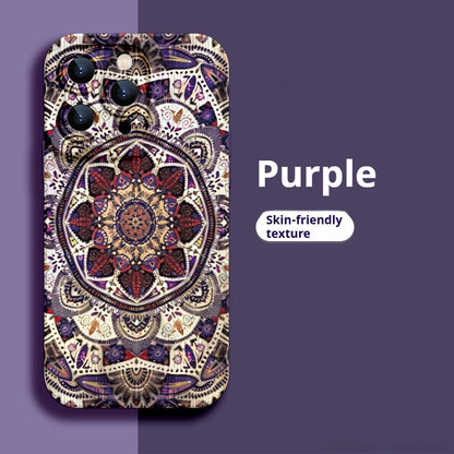 Ethnic Pattern Liquid Silicone Apple Phone Case