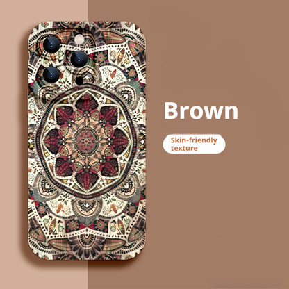 Ethnic Pattern Liquid Silicone Apple Phone Case