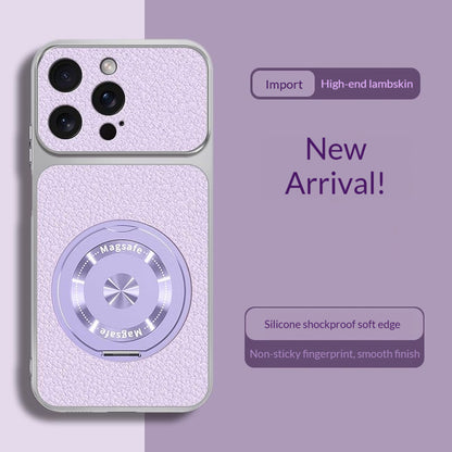 Skin-friendly lambskin magnetic stand Apple phone case