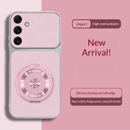 Skin-friendly lambskin magnetic stand Samsung phone case