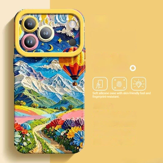 Oil Painting Floral Style Full-Coverage Shockproof iPhone Case