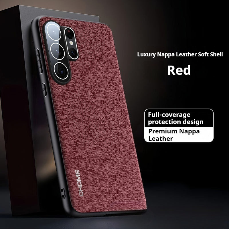 Nappa leather full-coverage drop-proof Samsung phone case