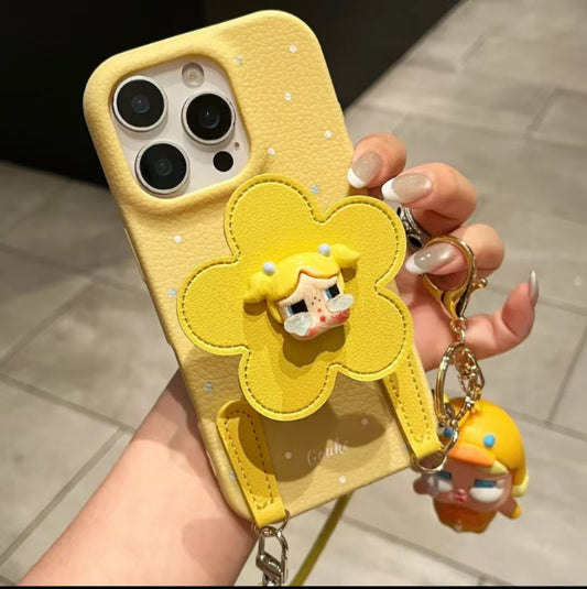 Cartoon Stand Handbell Strap Apple Phone Case
