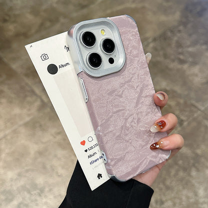 Electroplated solid color snow mountain pattern Apple mobile phone case
