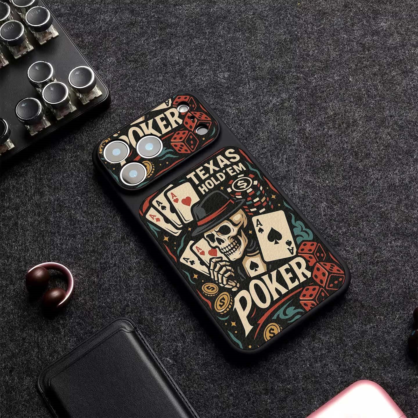 Playing card skull frosted Apple phone case