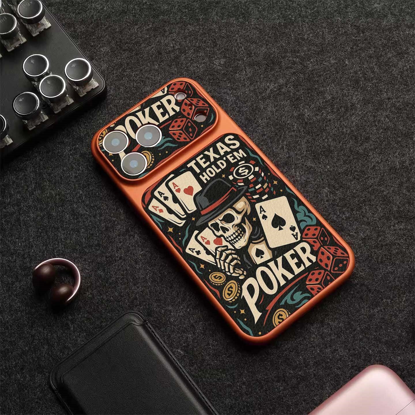 Playing card skull frosted Apple phone case