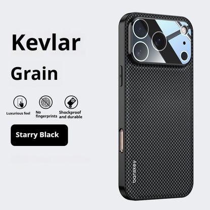 Kevlar carbon fiber pattern lens film anti-drop Apple phone case