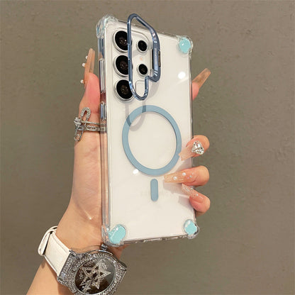 Hardware-invisible lens holder magnetic Samsung phone case