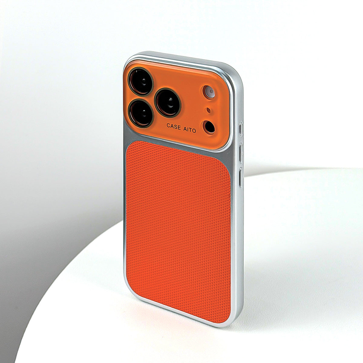 Waffle-pattern full-coverage iPhone case with large camera window cutout