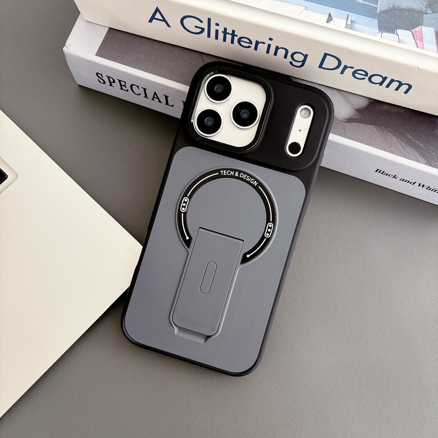 Frosted Invisible Magnetic Stand Apple Phone Case