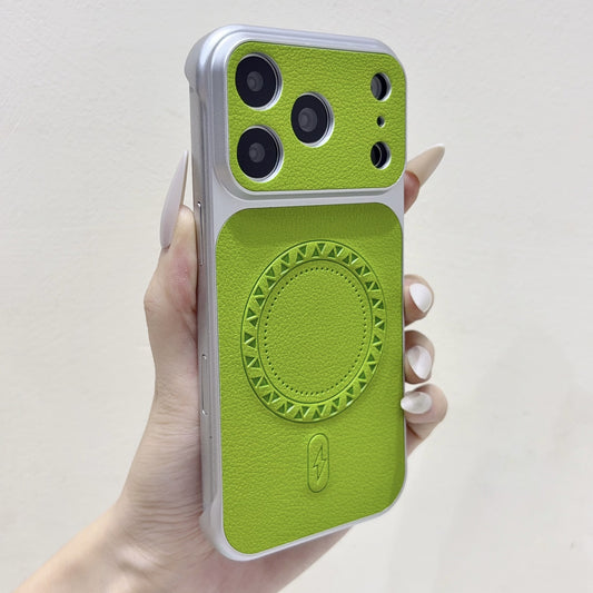 Lychee-patterned frameless magnetic Apple phone case