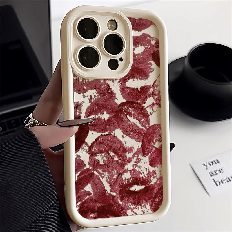 Full-screen lip print anti-drop Apple phone case