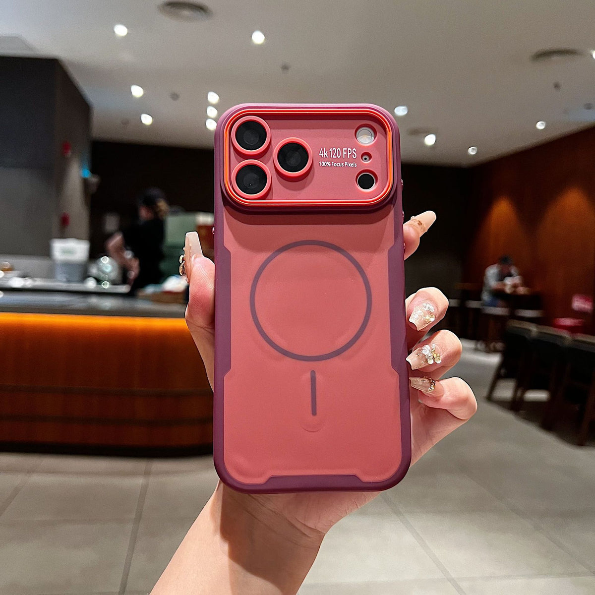 Frosted Skin-like Magnetic Large View Apple Phone Case