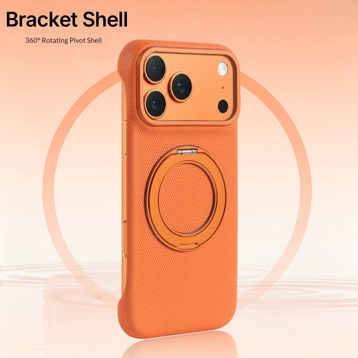 Frameless faux leather rotating stand magnetic Apple phone case