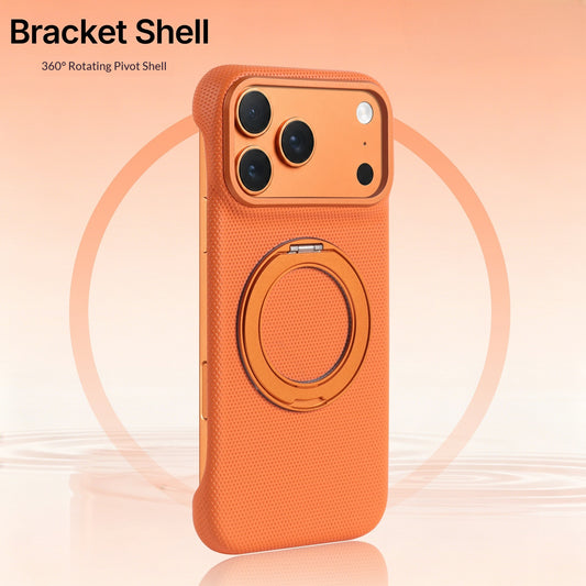 Frameless faux leather rotating stand magnetic Apple phone case