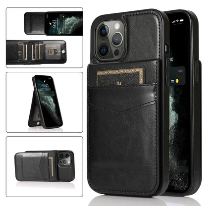 Flip-top solid color SIM card slot leather case for Apple iPhone