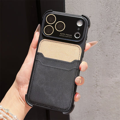 Leather SIM card slot four-corner anti-drop iPhone case