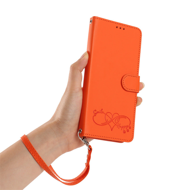 Heart-shaped letter leather Apple phone case