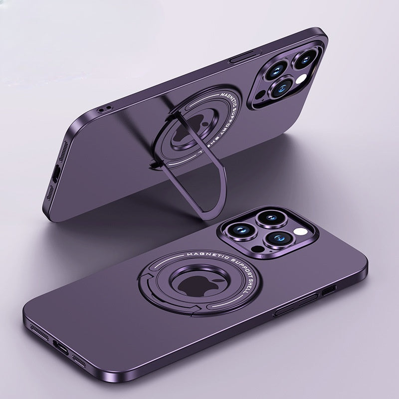 Magnetic invisible pull rod stand Apple phone case