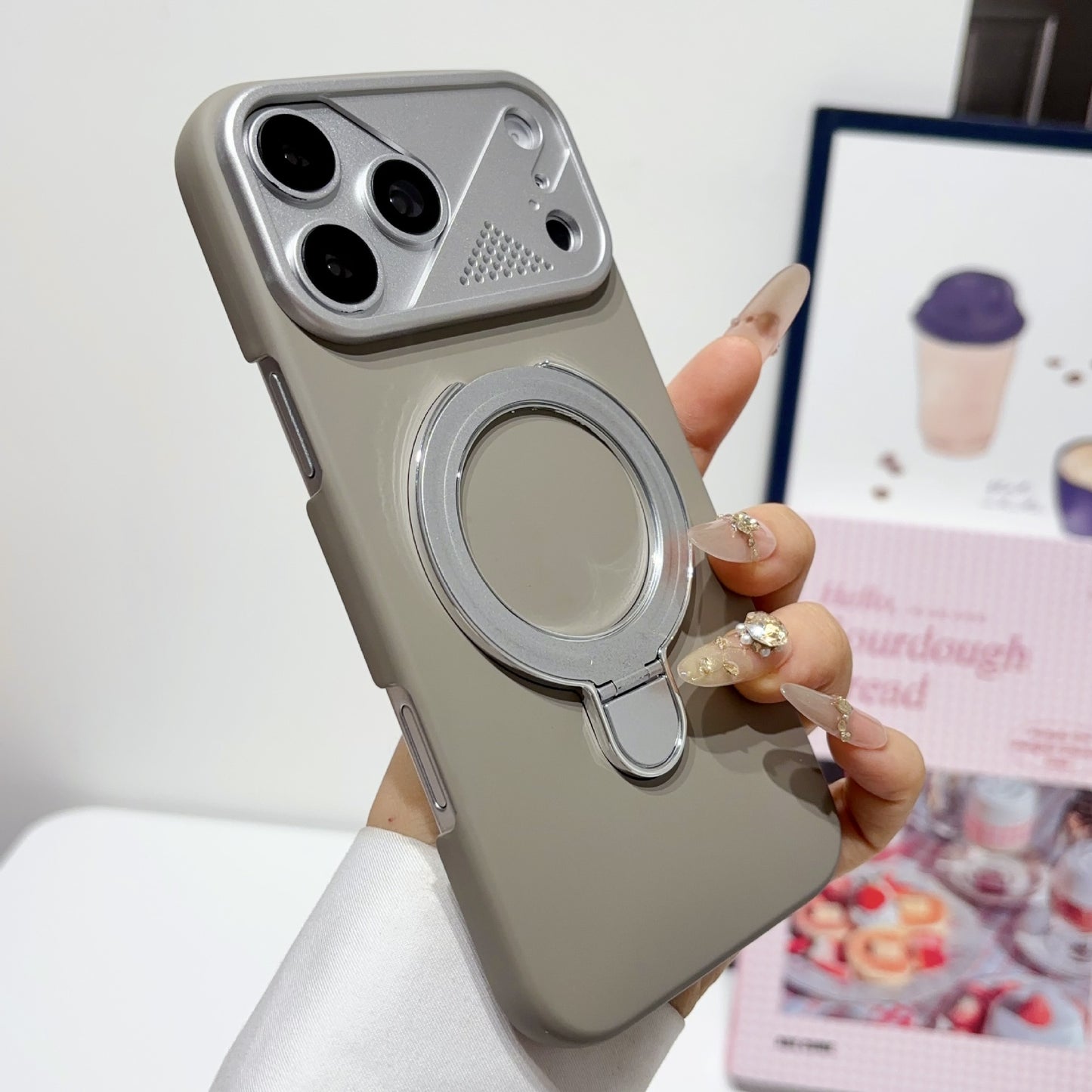 Magnetic Invisible Kickstand PC Case for iPhone