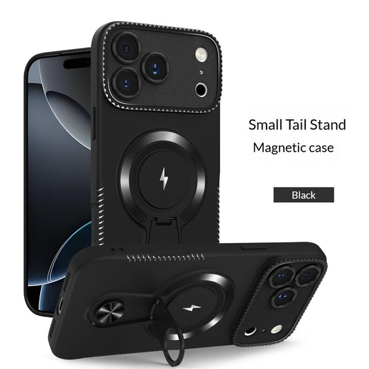 Small tail stand magnetic Apple phone case