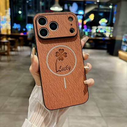 Lambskin magnetic Apple phone case