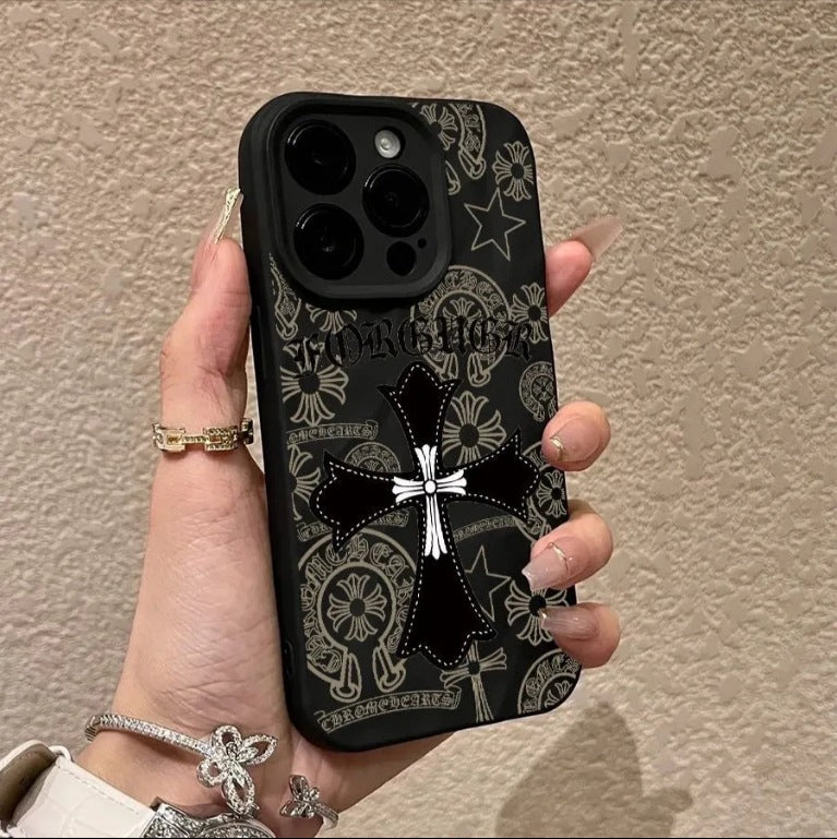Premium Full-Coverage Cross-Design iPhone Case